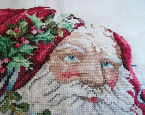 Portrait of Santa, in progress, close-up