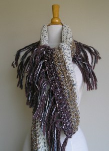 Brown Crocheted Scarf