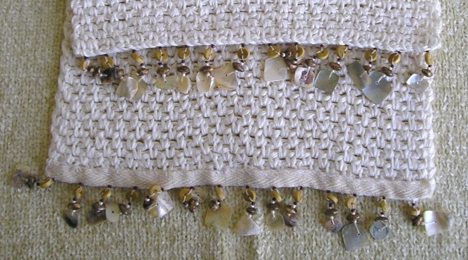 Woven Stitch Table Runner Fringe Close-up