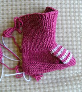 Booties with Striped Instep