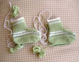 Booties with Striped Foot