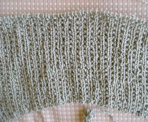 Clothespin Bag in progress, Close-up