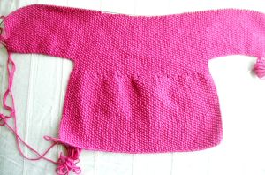 Debbie Bliss "Baby Cardigan" Back, Photographed Straight-on