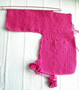 Front Half of Baby Cardigan in Progress