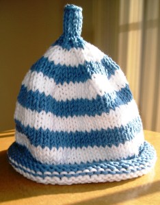 Debbie Bliss "Striped Baby Hat" Finished
