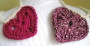 Two Crocheted Hearts (exact details below)