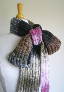 Simple ribbed scarf made from Noro Taiyo (color 1)