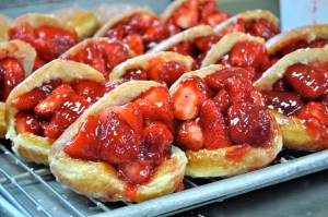 Strawberry Donuts from the Donut Man