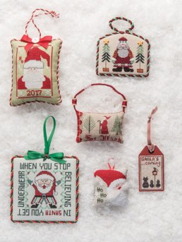 Just Cross Stitch Christmas Ornament Issue 2017 Here Comes Santa Claus